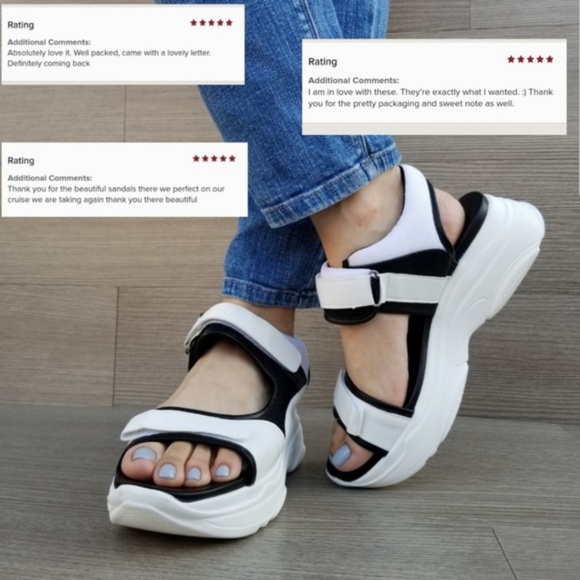 90s Chunky Platform Velcro Light Weight Sandal - Picture 6 of 6